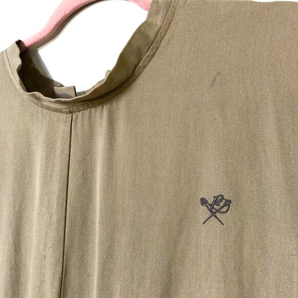 Vintage tan cotton blend minimalist jumpsuit utility overalls - Picture 6 of 14